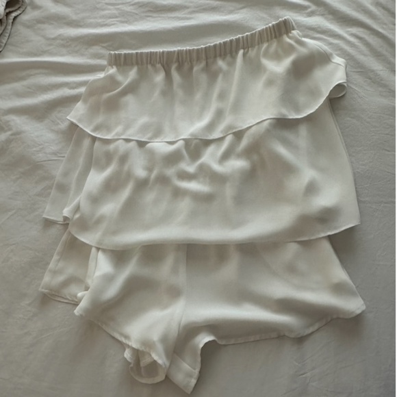 Parker White Tiered Strapless Romper - Picture 4 of 6